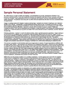 personal statement public health